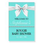 Aqua Teal Glam Tiffany Theme Baby Shower Welcome