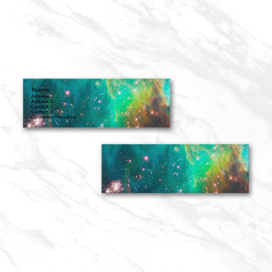 Aqua Teal Large Magellanic Cloud Space Photo Mini Business Card