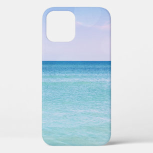 Aqua Teal Lavender Ocean Waves Tropical Beach iPhone 12 Case