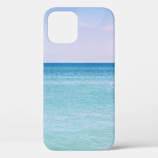 Aqua Teal Lavender Ocean Waves Tropical Beach iPhone 12 Case