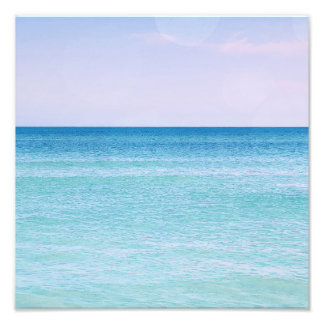 Aqua Teal Lavender Ocean Waves Tropical Beach Photo Print
