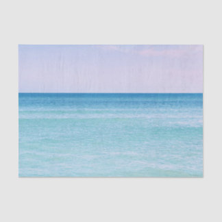 Aqua Teal Lavender Ocean Waves Tropical Beach Tissue Paper