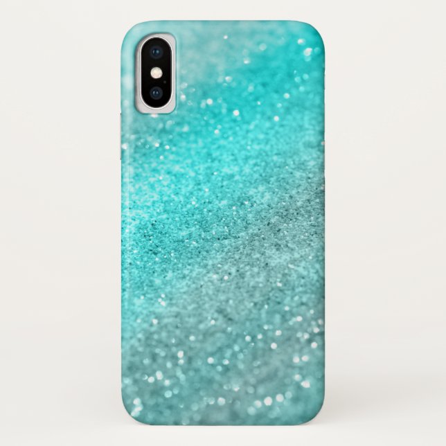 Aqua Teal Ocean Glitter #1 Case-Mate iPhone Case (Back)