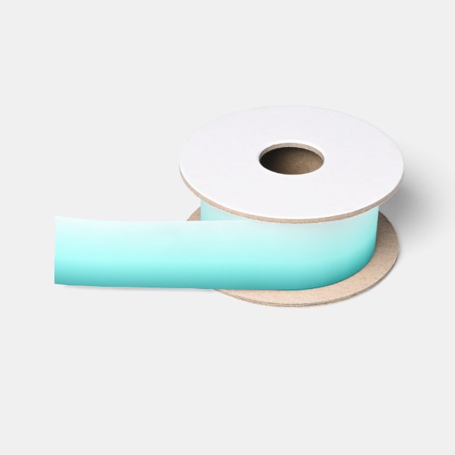 Aqua Teal Ombre Gradient Satin Ribbon (Spool)