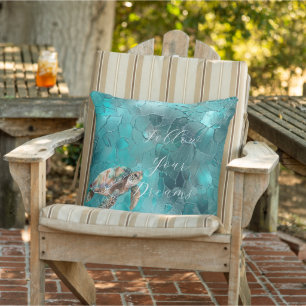 Aqua Teal Turquoise Glam Cushion