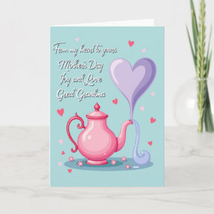 Aqua Teapot Sweet Mothers Day Card
