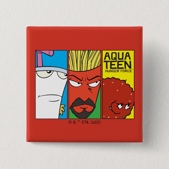 Aqua Teen Hunger Force Character Panel Graphic 15 Cm Square Badge (Front)
