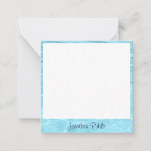Aqua Template Blue Water Handwritten Script Name
