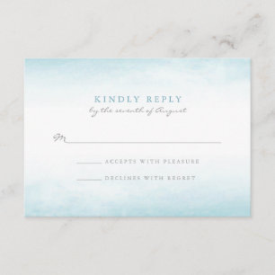 Aqua Tides Watercolor RSVP Card