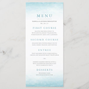 Aqua Tides   Watercolor Wedding Menu