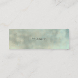 Aqua Tiffany Gray Gold Linen Minimal Texture Urban Mini Business Card