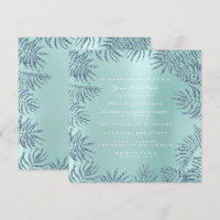 Aqua Tiffany Metal Glitter Tropic Floral Blue