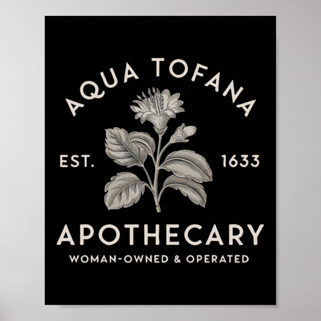 Aqua Tofana Apothecary Est 1633 Woman Owned Operat Poster (Front)