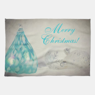 Aqua Tones Christmas Kitchen Towel