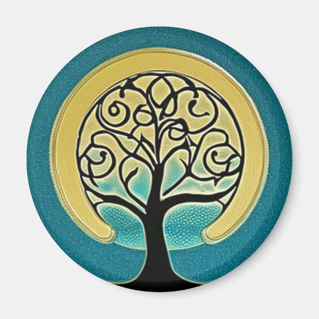 Aqua Tree of Life Magnet (Front)