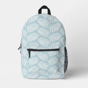 Aqua Tropical Leaves Printed Backpack
