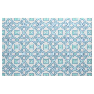 Aqua Turquoise Blue Green Bali Batik Pattern Fabric