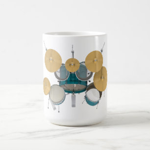 Aqua / Turquoise Drum Kit: Coffee Mug