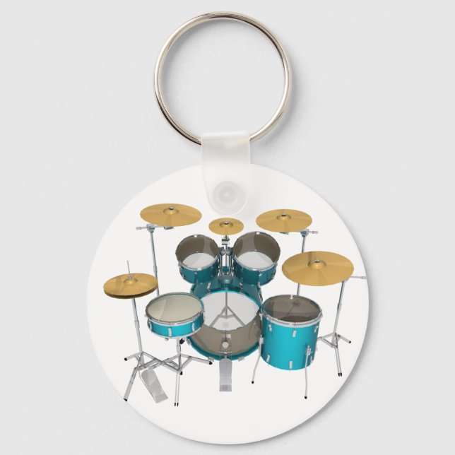 Aqua / Turquoise Drum Kit: Key Ring (Front)