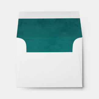 Aqua Turquoise Faux Velvet Textured Look Lining Envelope