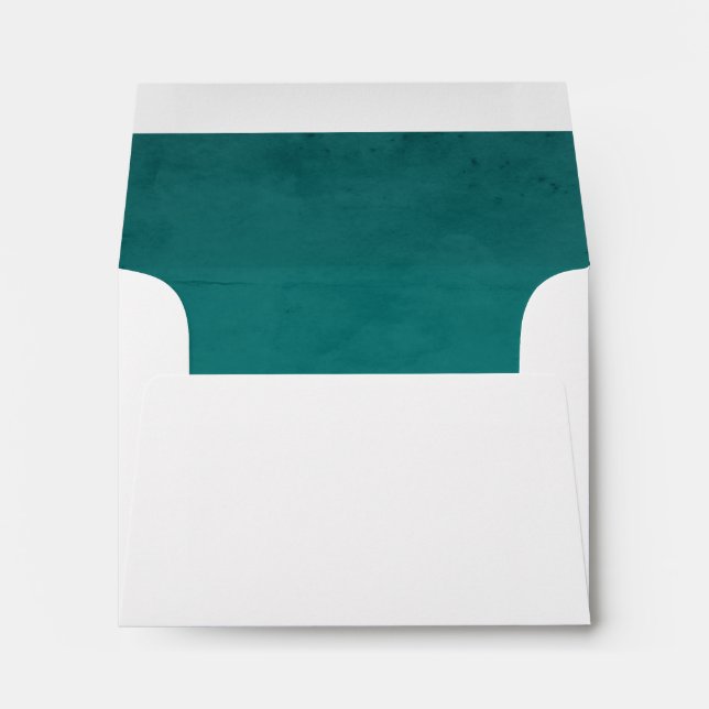 Aqua Turquoise Faux Velvet Textured Look Lining Envelope (Back (Bottom))