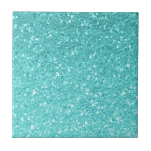 Aqua Turquoise Glitter Sparkle Wall or Floor Ceramic Tile
