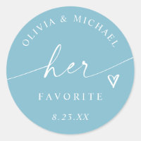 Aqua Turquoise Her Favorite Script Wedding Treat