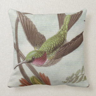 Aqua/Turquoise Hummingbird Decorative Throw Pillow