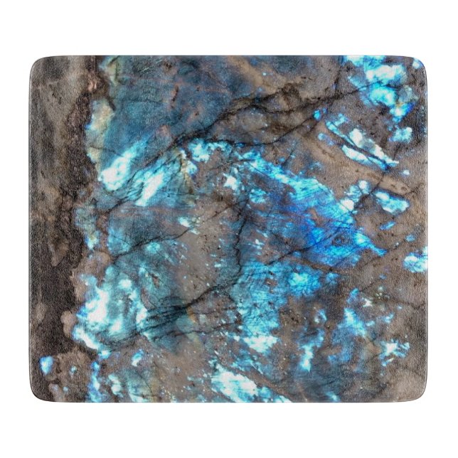 Aqua Turquoise Marble Print Modern Cutting Board (Front)