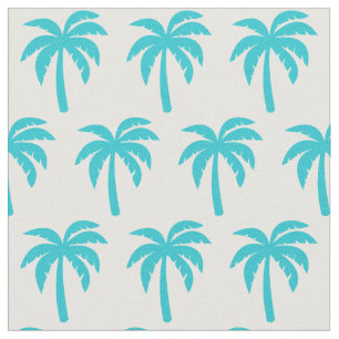 Aqua Turquoise Palm Tree Fabric