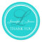 Aqua Turquoise Thank You Stickers for Weddings