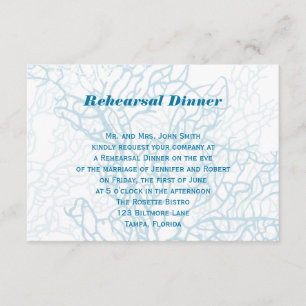Aqua Turtle Love Wedding Rehearsal Invitation