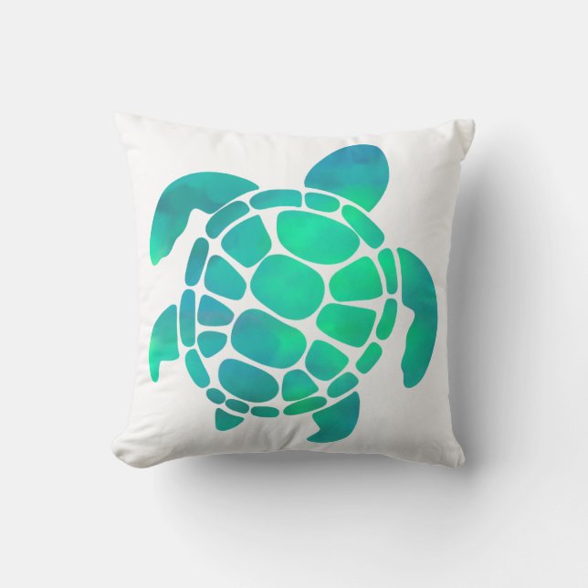 Aqua Turtlina Cushion (Front)