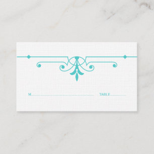 Aqua v2 Fancy Ornamental Place Card