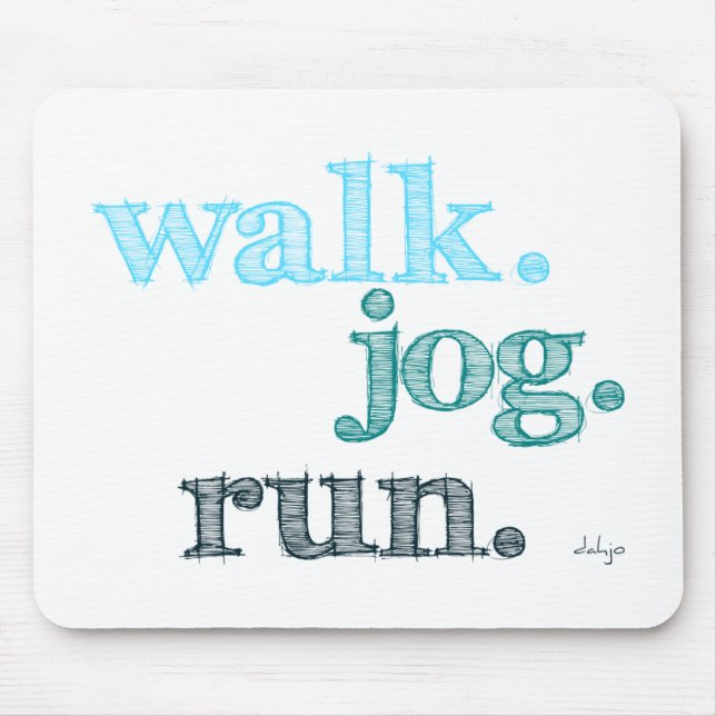 AQUA WALK JOG RUN (font SHADED) Mouse Pad (Front)