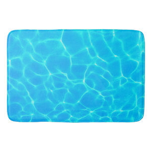 Aqua Water Pattern With Reflection Waves Bath Mat
