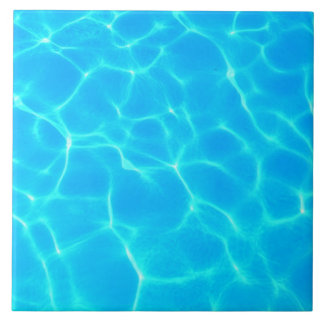 Aqua Water Pattern With Reflection Waves Ceramic Tile