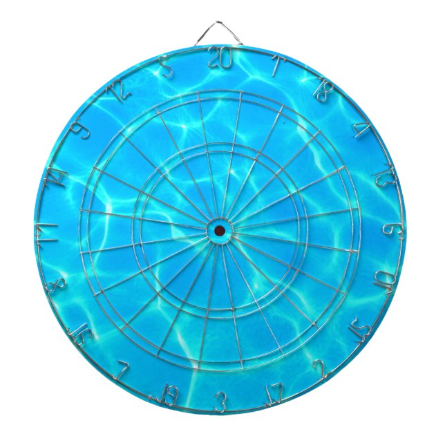 Aqua Water Pattern With Reflection Waves Dartboard (Front)