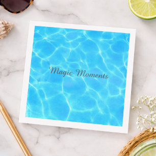 Aqua Water Pattern With Reflection Waves Napkin