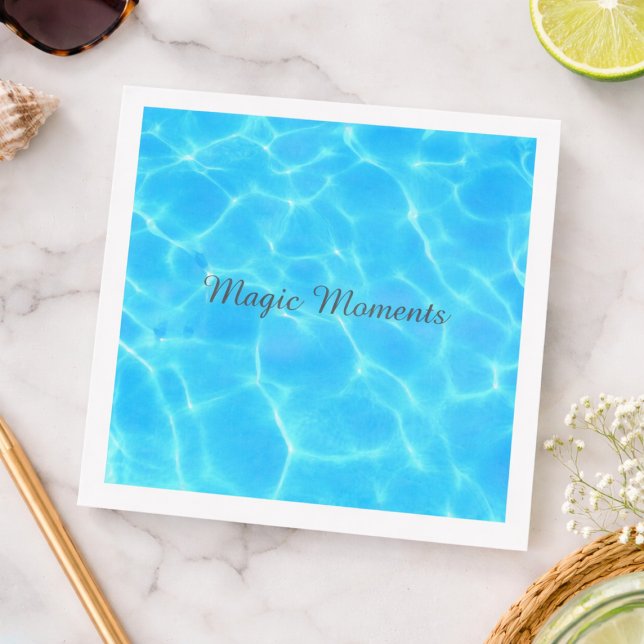 Aqua Water Pattern With Reflection Waves Napkin (Creator Uploaded)