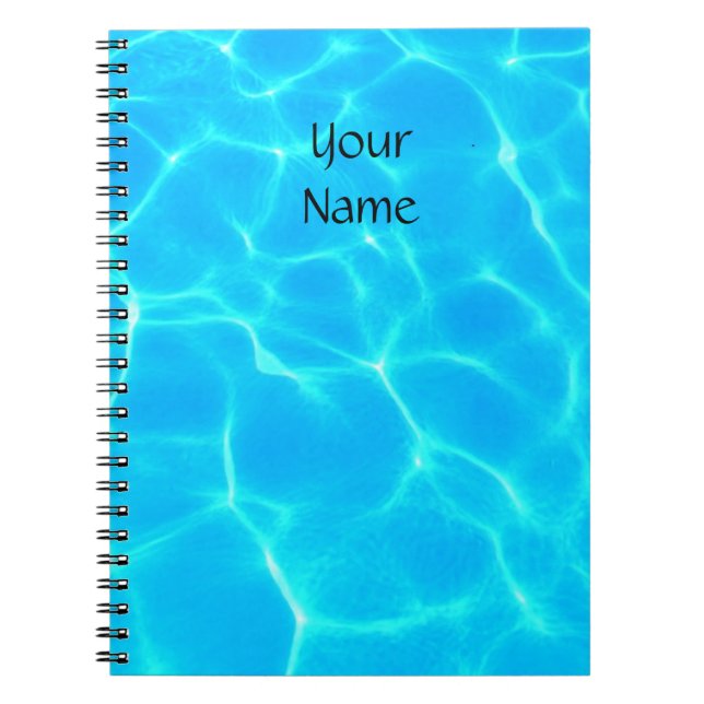 Aqua Water Pattern With Reflection Waves Notebook (Front)