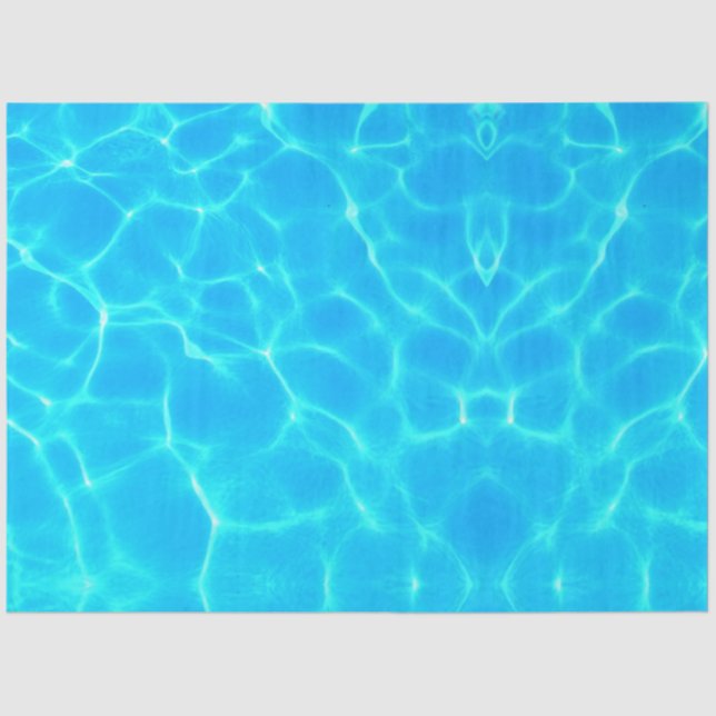 Aqua Water Pattern With Reflection Waves Tissue Paper (Front)