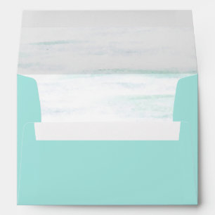 Aqua Watercolor Envelopes