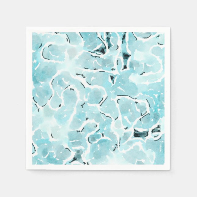 Aqua Watercolor  Napkin (Front)