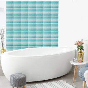 Aqua Wave Gradient   Modern Ocean Pattern Ceramic Tile