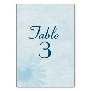 Aqua Wedding Daisy Table Number
