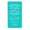 Aqua Wedding Wine Bottle Monogram Favour Labels