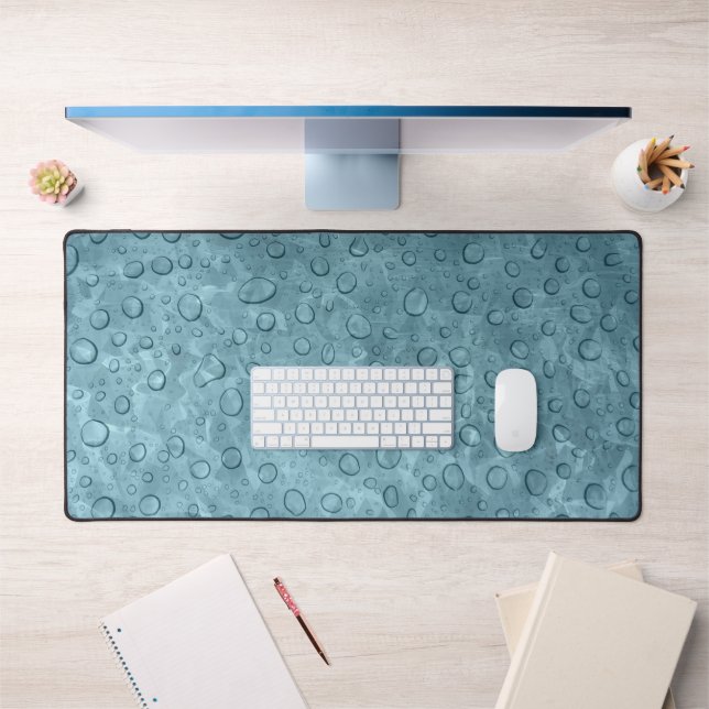 Aqua Wet Look Water Drops Art Desk Mat Pad (Office 1)