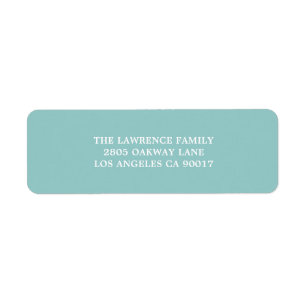 Aqua White Address Return Address Label