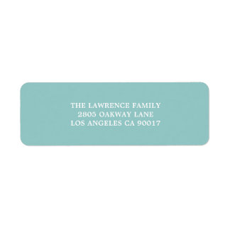 Aqua White Address Return Address Label